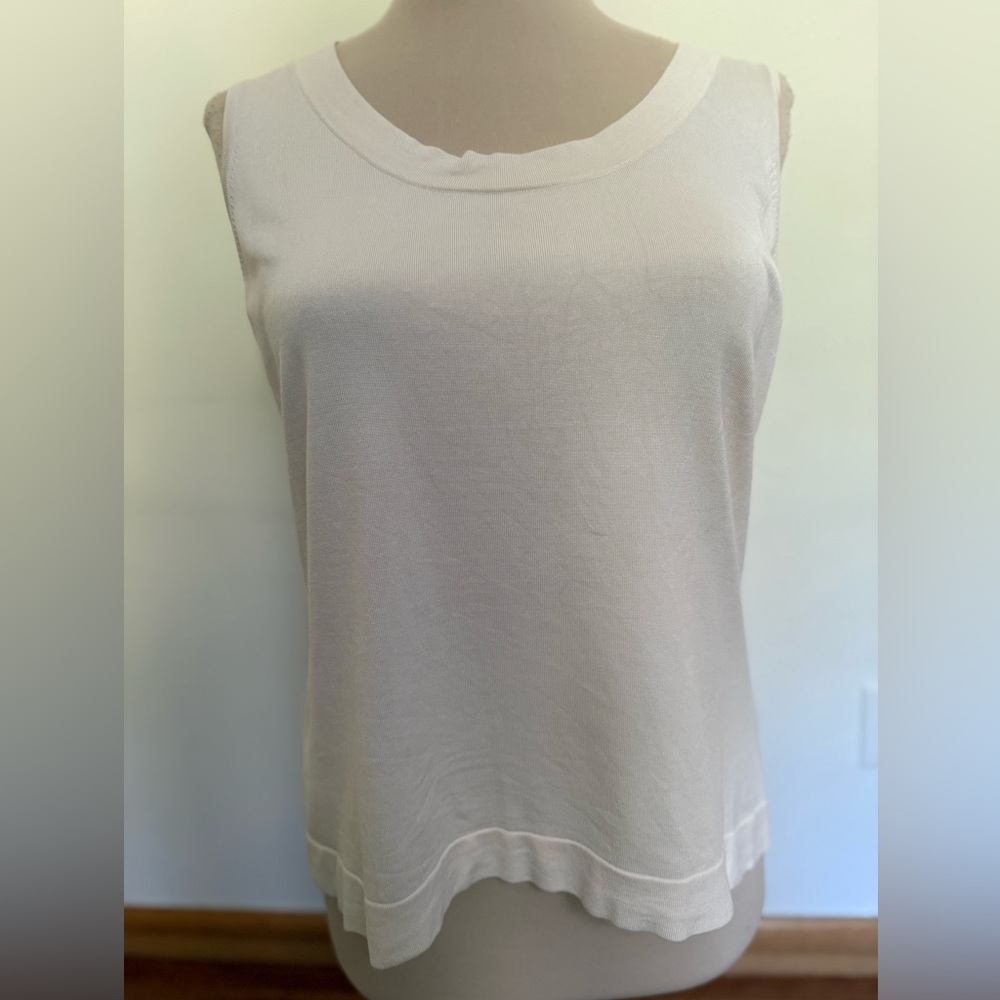 Ellen Tracy silk sleeveless cream Top #117